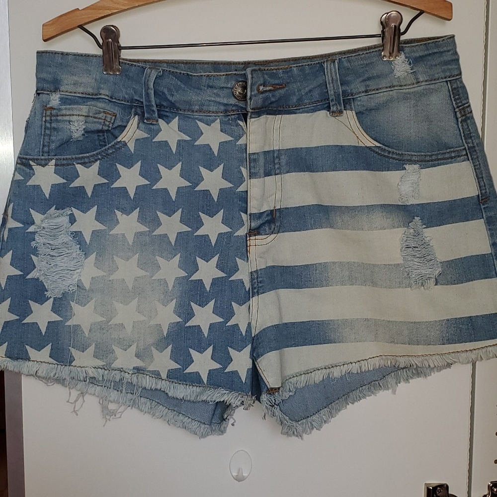 Patriotic flag shorts